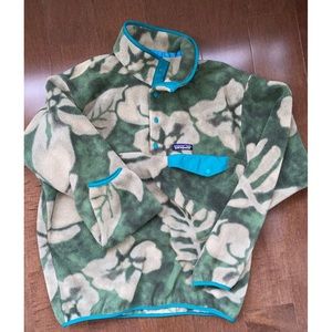 Patagonia Mens Medium Synchilla Snap T Fleece Pullover Sweater Jacket Hawaiian